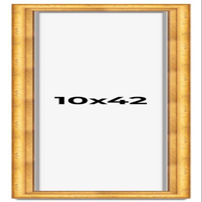 10x42 Shadow Box Frame Gold | 1.75 Inches Deep Real Wood Traditional Shadowbox Display Frame | UV Resistant Acrylic Front, Acid Free Backing, and Hanging Hardware | Cheyenne Picture Frame Style