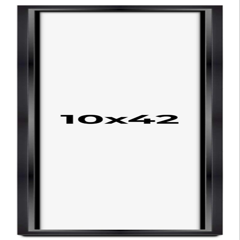 10x42 Shadow Box Black Beveled Display Picture Frame | 1.25 Inches Deep Real Wood Shadowbox Frame | UV Resistant Acrylic Plexiglass, Acid Free Backing and Hanging Hardware Included | Cameron Picture