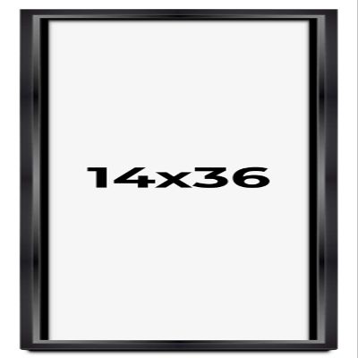 14x36 Shadow Box Black Beveled Display Picture Frame | 1.25 Inches Deep Real Wood Shadowbox Frame | UV Resistant Acrylic Plexiglass, Acid Free Backing and Hanging Hardware Included | Cameron Picture