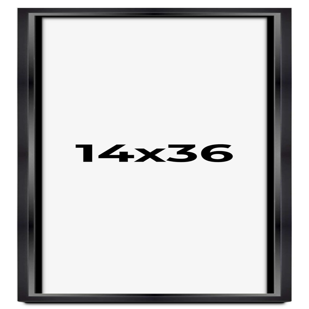 14x36 Shadow Box Black Beveled Display Picture Frame | 1.25 Inches Deep Real Wood Shadowbox Frame | UV Resistant Acrylic Plexiglass, Acid Free Backing and Hanging Hardware Included | Cameron Picture