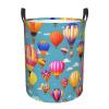 Hot Air Colorful Balloons Print Circular Protable Storage Bin,Basket For Laundry Hamper With Handles Bedroom Clothes view 1