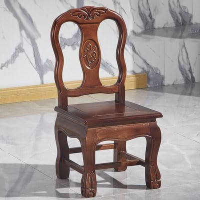 ESRADA New Chinese Style Solid Wood Small Chair with Backrest Household Living Room Coffee Table Stool L