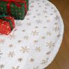 60 Inch Christmas Tree Skirt - Vonhen Large Snowy White Faur Fur Tree Skirt for Merry Christmas Party Christmas Tree Decorations White Plush Gold Sequin Snowflake view 1