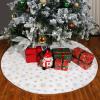 60 Inch Christmas Tree Skirt - Vonhen Large Snowy White Faur Fur Tree Skirt for Merry Christmas Party Christmas Tree Decorations White Plush Gold Sequin Snowflake view 2