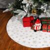 60 Inch Christmas Tree Skirt - Vonhen Large Snowy White Faur Fur Tree Skirt for Merry Christmas Party Christmas Tree Decorations White Plush Gold Sequin Snowflake view 4