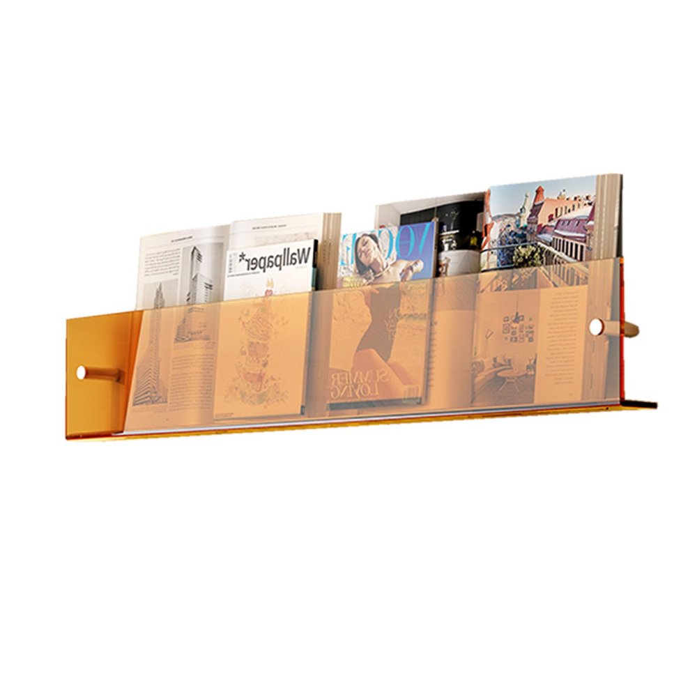 Acrylic Wall Magazine Rack Clear Brochure Holder Wall Mount, Hanging Magazine Holder,for Office,Church,Coffee Shop DisplayOrange 35.1 in