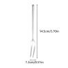 fruit forksDinner Forks,Stainless Steel Forks1pcs Stainless Steel Fruit Fork Cherry Blossom Fruit Fork Moon Cake Two Teeth Fork Cafeteria Home Party Dessert Fork view 2