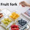 fruit forksDinner Forks,Stainless Steel Forks1pcs Stainless Steel Fruit Fork Cherry Blossom Fruit Fork Moon Cake Two Teeth Fork Cafeteria Home Party Dessert Fork view 3