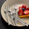 fruit forksDinner Forks,Stainless Steel Forks1pcs Stainless Steel Fruit Fork Cherry Blossom Fruit Fork Moon Cake Two Teeth Fork Cafeteria Home Party Dessert Fork view 4