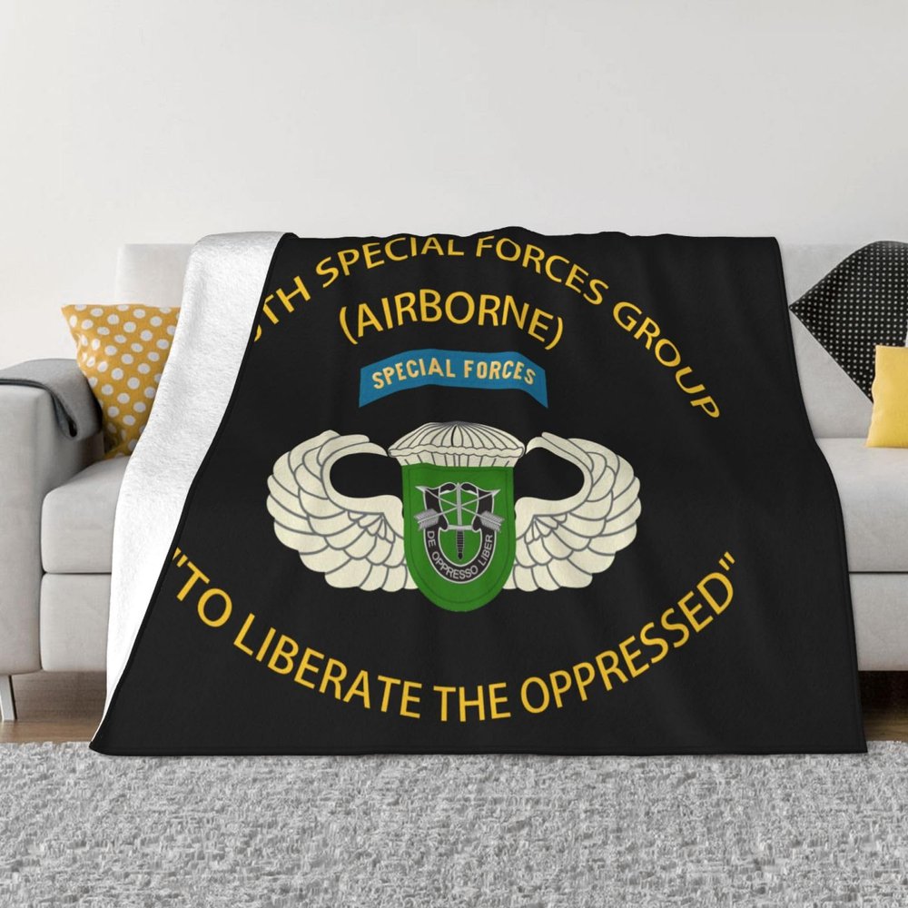 Us 10th Special Forces Group Airborne Badge Cozy Up with Our Ultra-Soft Fleece Blanket - Perfect for Home and Travel 60"x50"