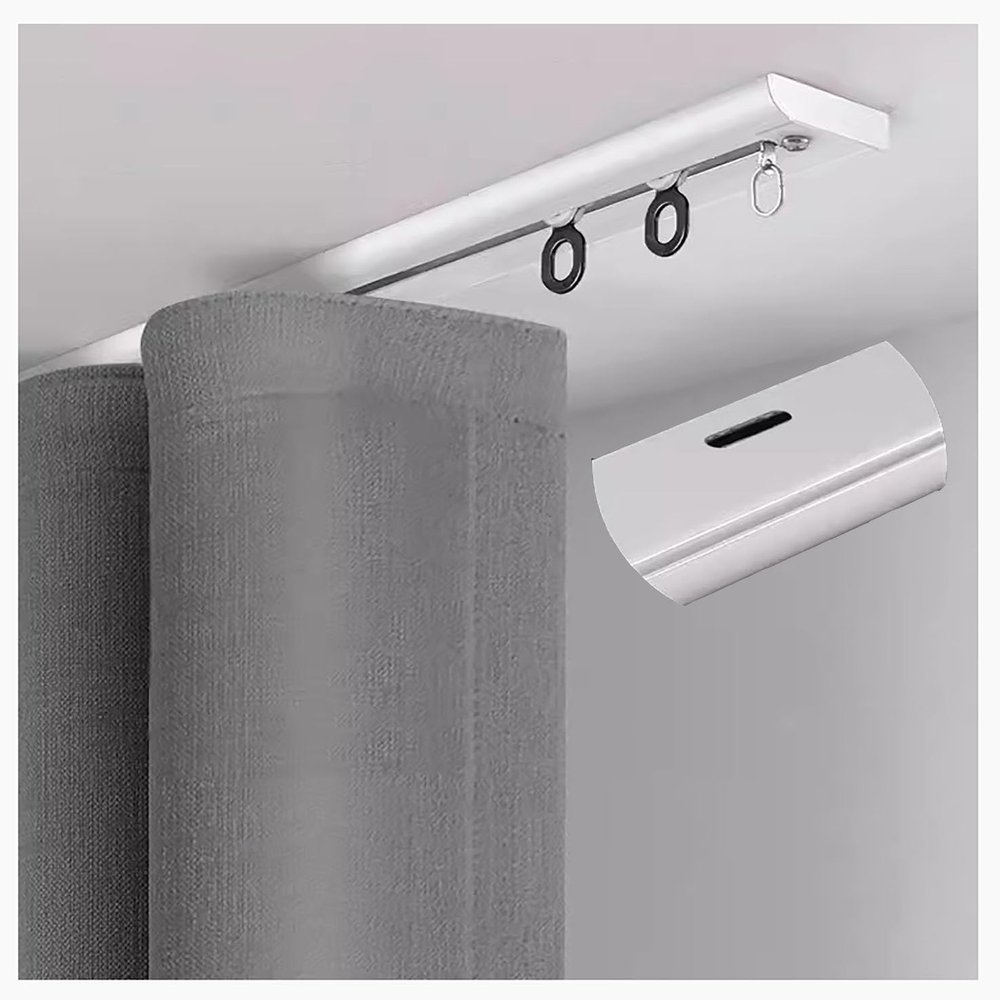 SRNSAEB 1 2 3 4 5 6 7 8 9 10 11 12 M Straight Ceiling Curtain Track System, Privacy Hospital Window RV Classroom Dressing Room Rustproof Curtain Railing (Color : White, Size : 2m/6.5ft)