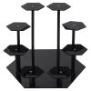 uxcell Acrylic Display Stand for Figures, 8-Tier Acrylic Display Risers for Display Risers for Cupcake Dessert, Perfume Organizers and Storage Organization for Collections Black view 1