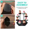 uxcell Acrylic Display Stand for Figures, 8-Tier Acrylic Display Risers for Display Risers for Cupcake Dessert, Perfume Organizers and Storage Organization for Collections Black view 4