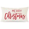PANDICORN Merry Christmas Pillow Covers 12x20 Inch Farmhouse Christmas Decorations Xmas Winter Holiday Lumbar Throw Pillows Cases for Home Sofa Couch Living Room Decor view 1