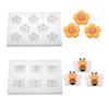 2pcs Cake Fondant Mold- Mini Honey Bee Flower Shapes Mold Silicone Tray For Chocolate, Candy, Cake Decoration, Polymer Clay, Sugar Craft, Ice Mold, Soap and More (Mini Honey Bee Flower) view 1