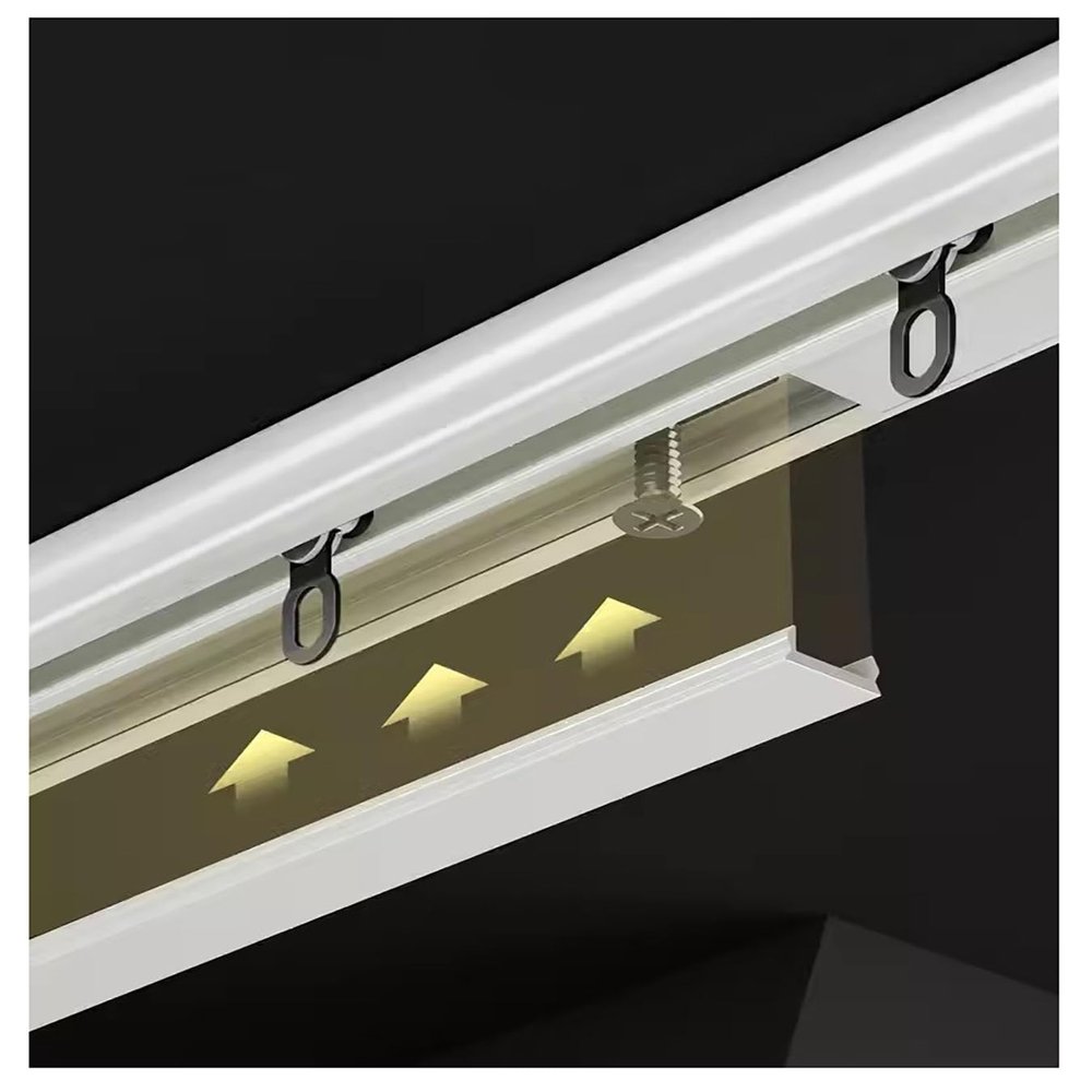 SRNSAEB 4 8 12 16 20 24 28 32 36 40 Ft Aluminum Alloy Curtain Track Rail, Sliding Ceiling Mount Room Divider Curtain Tracks and Fittings for RV Shower Hotel Privacy (Color : White, Size : 24ft/731cm)