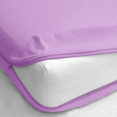 3 PC Zipper Fitted Sheet California King Zipper Fitted Sheet 8" Inch Deep Pocket - 750 TC 100% Egyptian Cotton Sateen Weave Zipper Mattress Cover Lavender Color