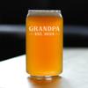 Bevvee Grandpa Est 2024 - New Grandfather Beer Can Pint Glass Gift for First Time Grandparents - Bold 16 Oz Glasses view 2
