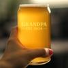 Bevvee Grandpa Est 2024 - New Grandfather Beer Can Pint Glass Gift for First Time Grandparents - Bold 16 Oz Glasses view 3