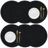 Placemats, Placemats/15inch Table Mats Set of 6, Round Faux Leather Place Mats, Double-sided Use Vinyl Tablemat, Washable Anti-scald Heat Insulation Water Proof Coffee Mat Suitable for Indoor and Outd view 1