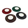 Placemats, Placemats/15inch Table Mats Set of 6, Round Faux Leather Place Mats, Double-sided Use Vinyl Tablemat, Washable Anti-scald Heat Insulation Water Proof Coffee Mat Suitable for Indoor and Outd view 3