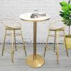Marble Top Round Bar Table, Modern Side Table with Golden Stable Base Bistro Table, Sturdy Easy to Assemble for Restaurant Cafe Tall Tables (Size : 55x75cm) view 2
