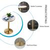 Marble Top Round Bar Table, Modern Side Table with Golden Stable Base Bistro Table, Sturdy Easy to Assemble for Restaurant Cafe Tall Tables (Size : 55x75cm) view 4