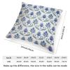 ArogGeld Blue Indigo Lotus Flower Cushion Covers Botanical Floral Blue Lotus Square Pillow Cover Japanese Chinoiserie Throw Pillowcase for Sofa Couch Car Chair 16x16in White Linen view 2