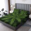 Leaf Sheets King Size, Palm Leaf Green Bed Sheets, Patterned Bedding Sheets & Pillowcases 4 Piece Set - Soft Microfiber Deep Pocket Fitted Sheet & Flat Sheet & 2 Pillow Cases K0-&-150 view 1