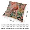 ArogGeld Asian Style Chinoiserie Sofa Cushion Cover Blush Pink Chinoiserie Flower Bird Throw Pillows Peacock Animal Asian Garden Floral Throw Pillow Case Farmhouse Decor 24x24in White Flax view 2