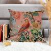 ArogGeld Asian Style Chinoiserie Sofa Cushion Cover Blush Pink Chinoiserie Flower Bird Throw Pillows Peacock Animal Asian Garden Floral Throw Pillow Case Farmhouse Decor 24x24in White Flax view 4