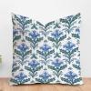 ArogGeld Blue Indigo Lotus Flower Sofa Pillow Cover Botanical Floral Blue Lotus Decorative Throw Pillow Cushion Oriental Toile Chinoiserie Farmhouse Pillow Cases for Living Room 16x16in view 1