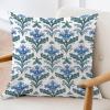 ArogGeld Blue Indigo Lotus Flower Sofa Pillow Cover Botanical Floral Blue Lotus Decorative Throw Pillow Cushion Oriental Toile Chinoiserie Farmhouse Pillow Cases for Living Room 16x16in view 3