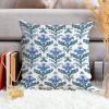ArogGeld Blue Indigo Lotus Flower Sofa Pillow Cover Botanical Floral Blue Lotus Decorative Throw Pillow Cushion Oriental Toile Chinoiserie Farmhouse Pillow Cases for Living Room 16x16in view 4