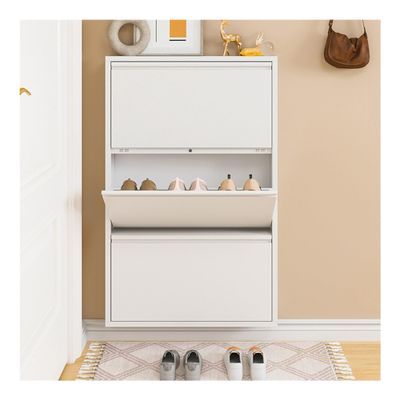 Shoe Cabinet for Entryway Slim,Narrow Shoe Storage Cabinet,White Shoe Rack Cabinet with Doors,Shoe Organizer,Space Saving Wall Shoe Rack,Tipping Bucket Shoe Storage Cabinet,Simple and Modern ( Color :