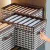 DOFFO Clothes Organizer with Lid, Wardrobe Storage Box, Fabric Folding Storage Box, Clothes Storage Box view 2