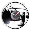 ICECHEN Vinyl Record Wall Clock Fisherman Lake Fishing Silhouette Wall Clock Angling Handicraft Art Home Decor Wall Watch Man Cave Vinyl Lp Record Wall Clock view 1