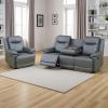 Caberryne Power Recliner Sofa Set with LED Lights,Leather Living Room Furniture Set with USB Port/Cup Holders,Reclining Sofa Set for House/Home Theater(Sofa&Chair 2 Pieces) view 1