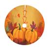Fall Maple Pumpkins Christmas Tree Skirts, 30" Thanksgiving Xmas Trees Skirts Tree Cloth Mats for All Season Decorations for Party Home Outdoor view 1
