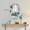 6Pack Acrylic Mirror Wall Stickers,Oval Mirrors Tiles Self Adhesive, Unbreakable Mirrors Stickers, Shatterproof Mirror Sheets for Bathroom Living Room (Silver) view 2