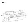 RUNNA Minimalist Velvet Loveseat Sofa Couch with Metal Legs and Two Pillows,for Living Room Bedroom Home Office Apartment (Gray@Pillows/) view 3