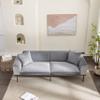 RUNNA Minimalist Velvet Loveseat Sofa Couch with Metal Legs and Two Pillows,for Living Room Bedroom Home Office Apartment (Gray@Pillows/) view 4