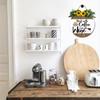 Sokomurg Coffee Bar Sign Start with Coffee End Wine Sign 11" Rustic Farmhouse Round Wooden Wreath Decor for Coffee Lover Coffee Station Kitchen view 3