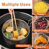 Deep Fryer Basket Round Stainless Steel Fry Baskets With Silicone Handle and Resting Hook for French Chips (12cm) view 3