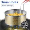 Deep Fryer Basket Round Stainless Steel Fry Baskets With Silicone Handle and Resting Hook for French Chips (12cm) view 4