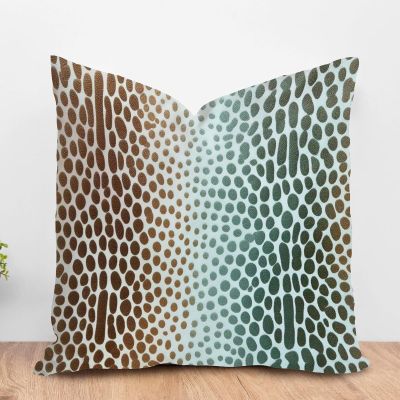 ArogGeld Antelope Animal Print Farmhouse Throw Pillow Cushion Teal Green and Brown Antelope Spots Cushion Covers Double Side Throw Pillow Case for Sofa Couch Car Chair 16x16in White Linen