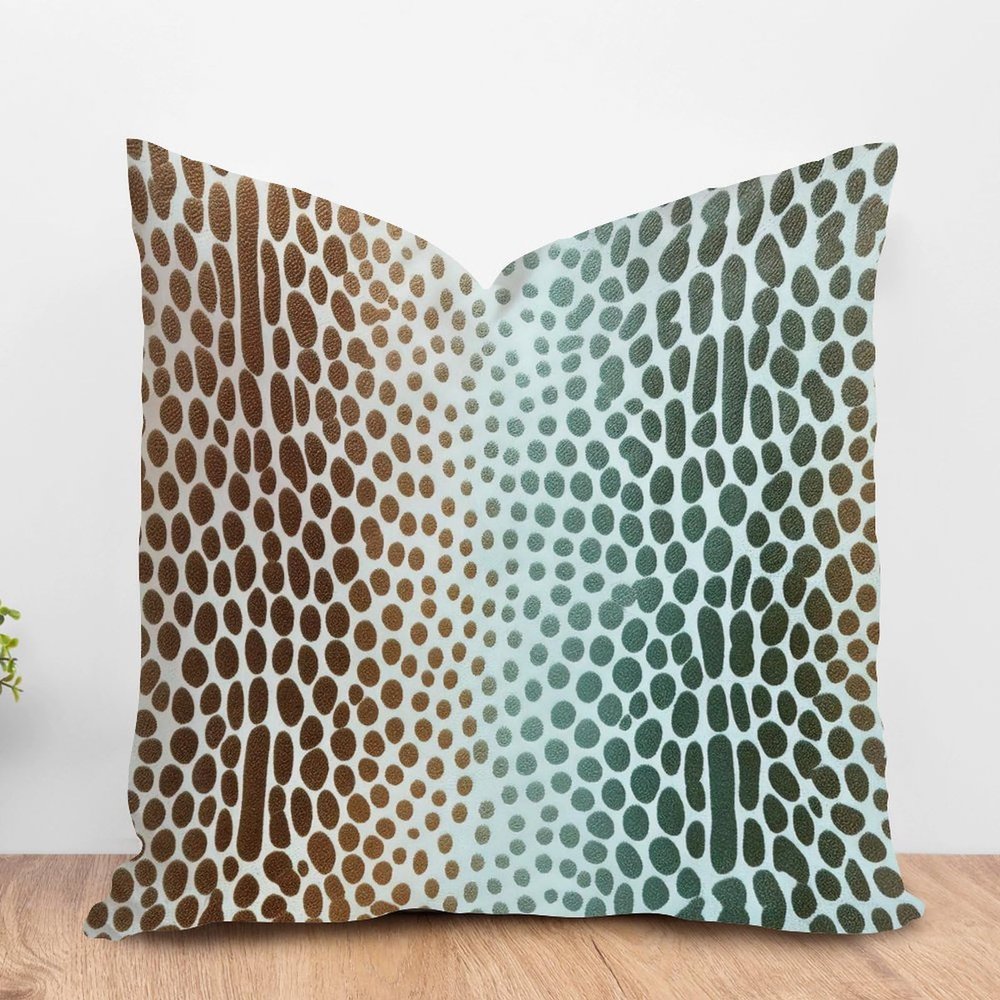 ArogGeld Antelope Animal Print Farmhouse Throw Pillow Cushion Teal Green and Brown Antelope Spots Cushion Covers Double Side Throw Pillow Case for Sofa Couch Car Chair 16x16in White Linen