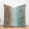 ArogGeld Antelope Animal Print Farmhouse Throw Pillow Cushion Teal Green and Brown Antelope Spots Cushion Covers Double Side Throw Pillow Case for Sofa Couch Car Chair 16x16in White Linen view 1