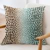 ArogGeld Antelope Animal Print Farmhouse Throw Pillow Cushion Teal Green and Brown Antelope Spots Cushion Covers Double Side Throw Pillow Case for Sofa Couch Car Chair 16x16in White Linen view 3