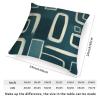 ArogGeld Cream Abstract Geometric Lines Farmhouse Throw Pillow Teal Dark Green Geometric Stripes White Linen Sofa Cushion Cover Home Decor Pillow Sham for Sofa Couch Car Chair 24x24in view 2